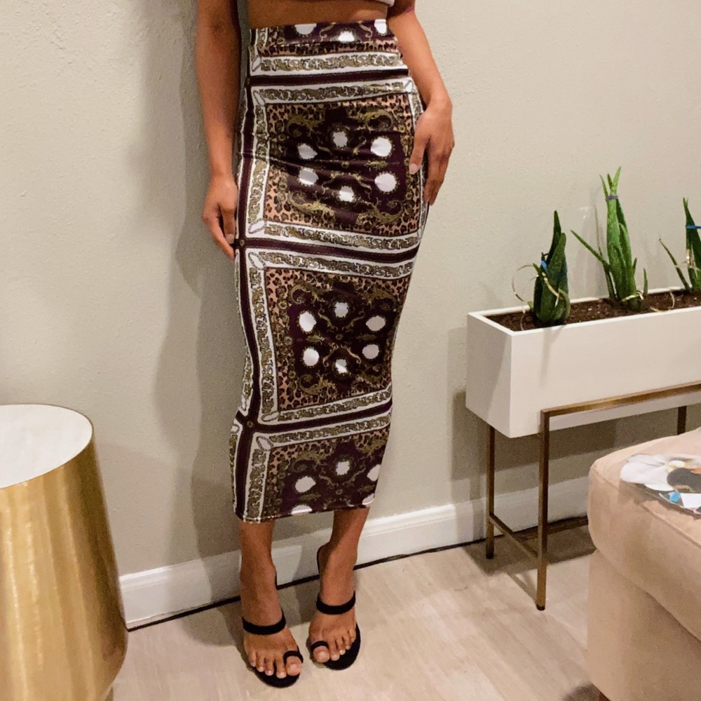 Beautiful Bohemian Print Maxi Skirt